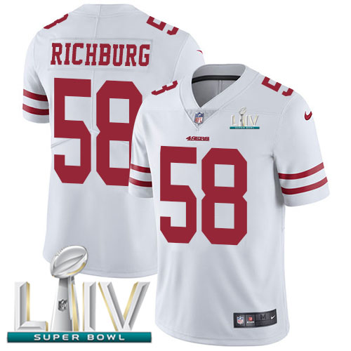 San Francisco 49ers Nike #58 Weston Richburg White Super Bowl LIV 2020 Youth Stitched NFL Vapor Untouchable Limited Jersey